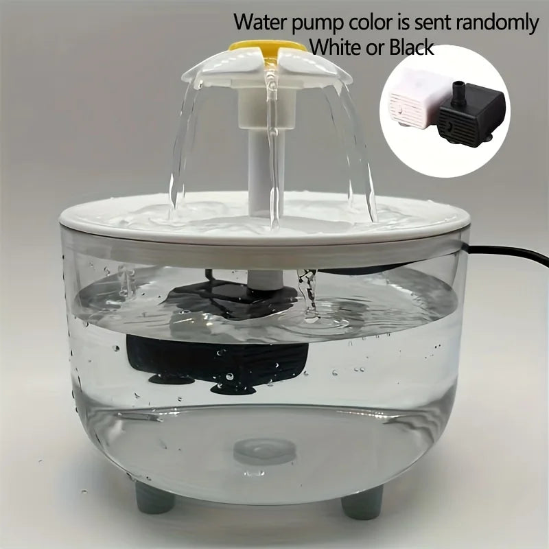 Whisker Wonders: Quiet Flow 1L Cat Fountain with Stylish Filter for Perrr-fect Hydration-USB Electric