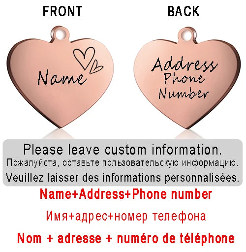 Forever Close Heart ID Tag – Personalized ID Tag Collar