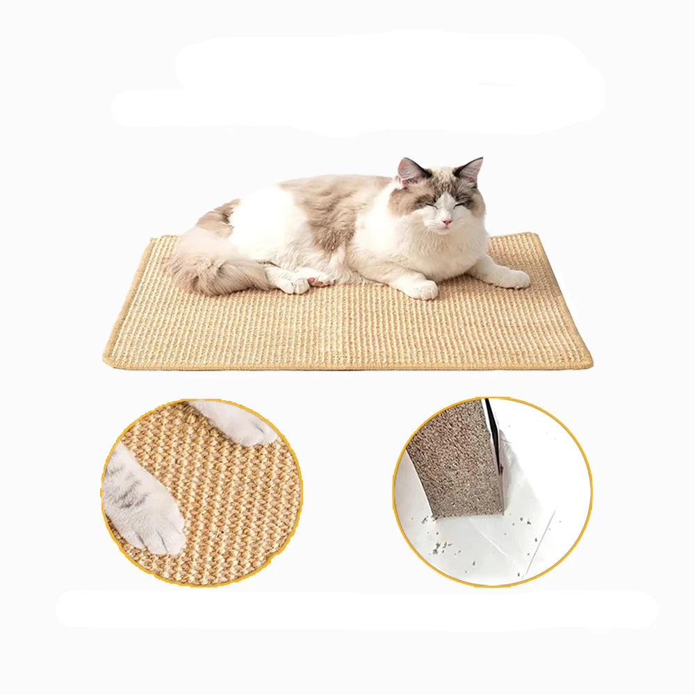 Pure Joy in Every Scratch: Eco-Friendly Sisal Scratching Mat for Cats