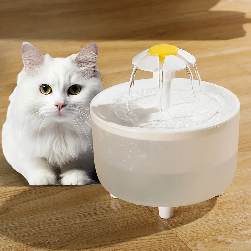 Whisker Wonders: Quiet Flow 1L Cat Fountain with Stylish Filter for Perrr-fect Hydration-USB Electric
