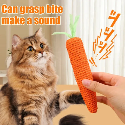 Crunchy Carrot Caper: The Chew-Tastic Toy for Pawsome Feline Fun!
