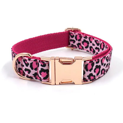 Pink Leopard Dog Harness Set – Personalized, Stylish, and Safe for Your Furry Fashionista