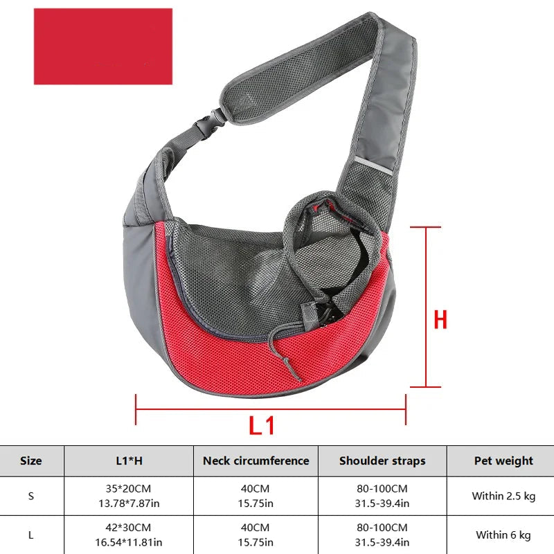 Trail Tails Carrier: Breathable Crossbody Pet Bag for Hiking and Camping Adventures