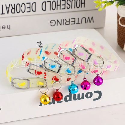 Fluorescent Pet Safety Collar – Adjustable, Light-Up Design with Bell for Cats & Puppies