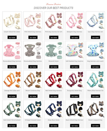 Pink Leopard Dog Harness Set – Personalized, Stylish, and Safe for Your Furry Fashionista