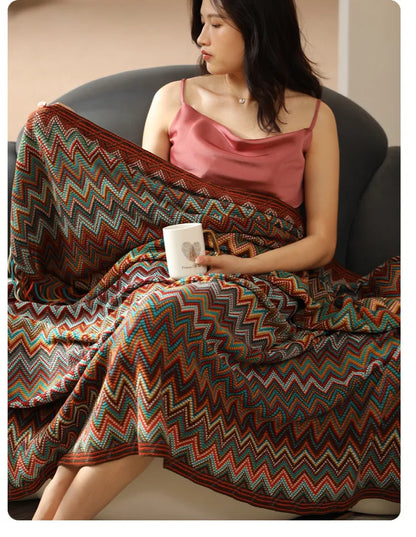 Boho-Inspired Woven Blanket – Stylish, Versatile & Retro-Chic