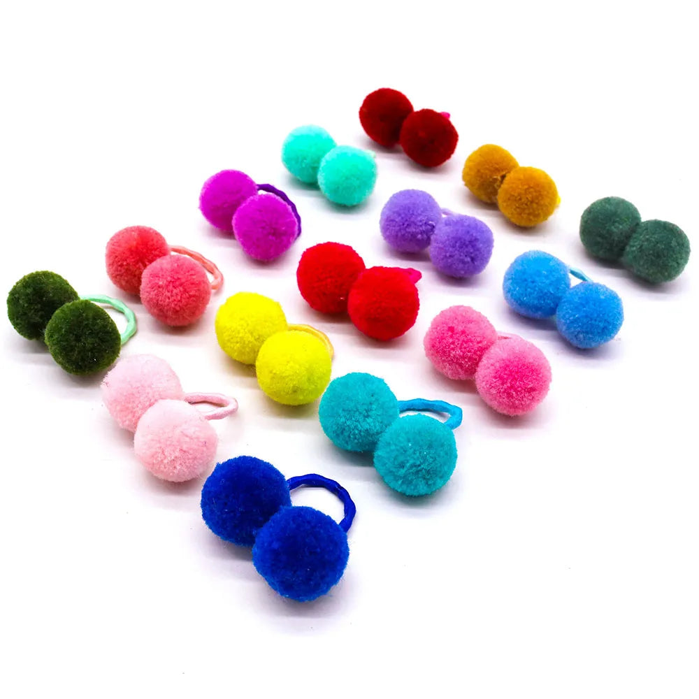 Plush Ball Pet Hair Accessories – Stylish & Fun for Your Furry Friends