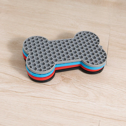 Bone-Shaped Silicone Lick Mat – Slow Feeder for Dogs