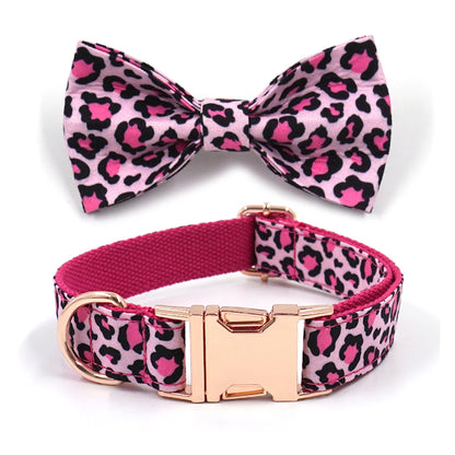 Pink Leopard Dog Harness Set – Personalized, Stylish, and Safe for Your Furry Fashionista