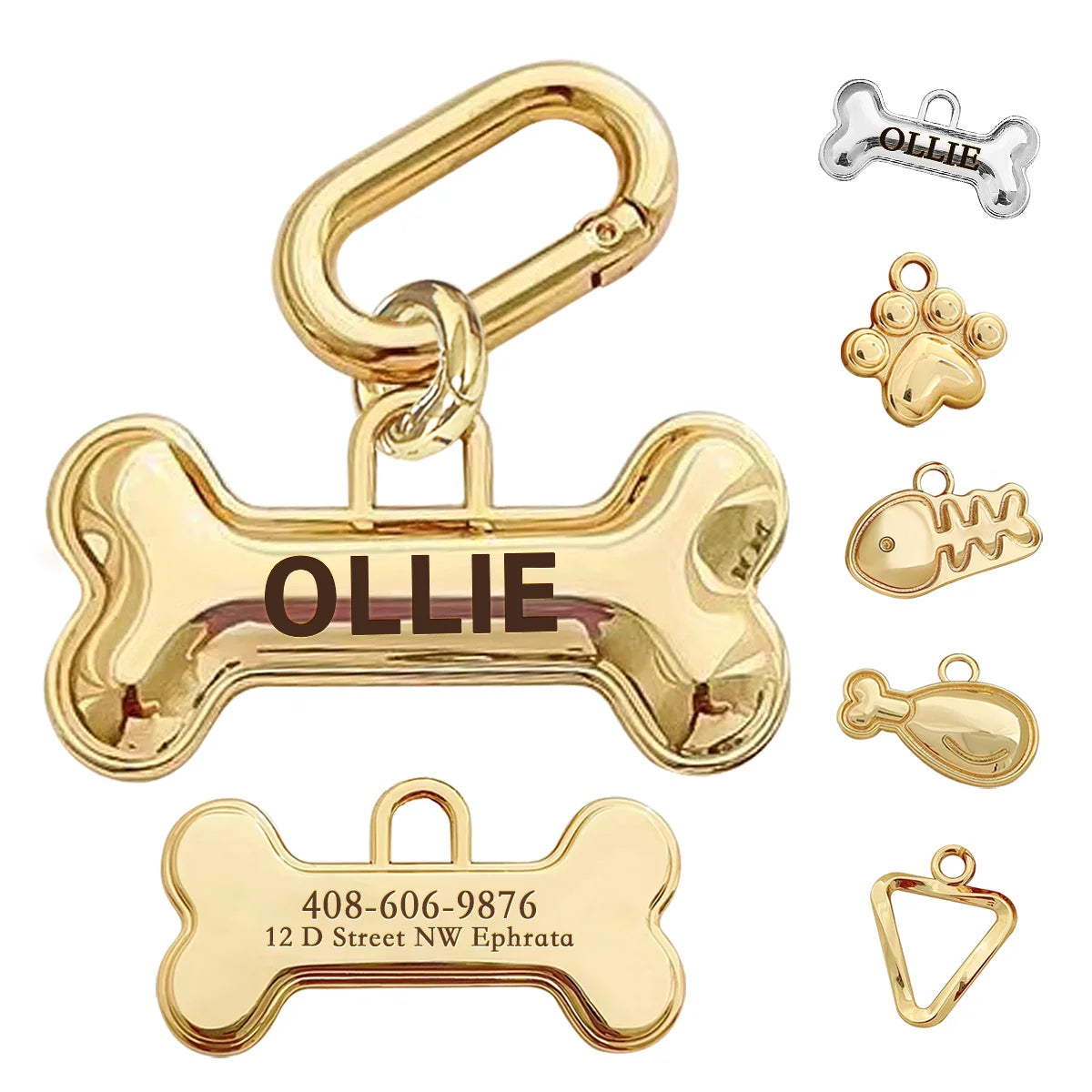 Memopaw Design Personalized Pet Dog Name Tag- Copper Free