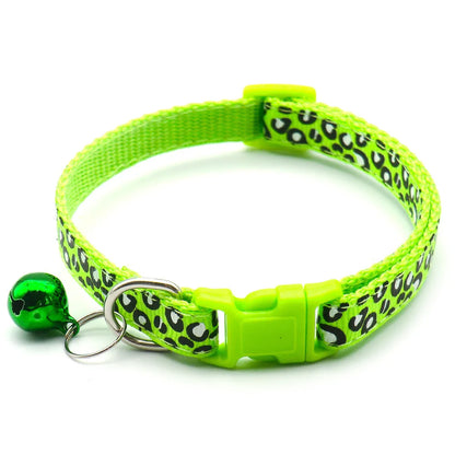 Leopard Print Adjustable Cat Collar – Stylish, Comfortable & Bell-Equipped for fashionable pets