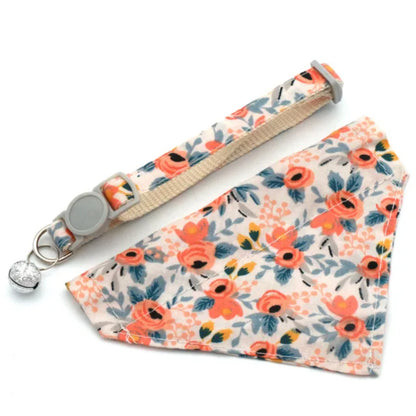 Chic Daisy-Print Adjustable Neck Scarf for Stylish Cats
