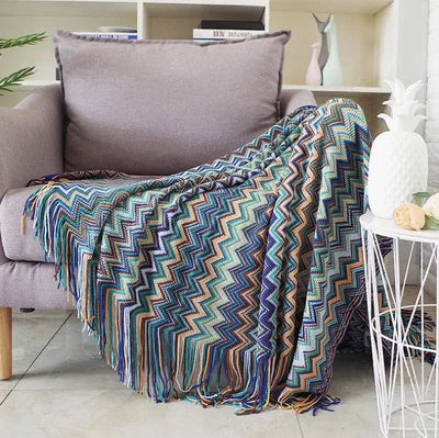 Boho-Inspired Woven Blanket – Stylish, Versatile & Retro-Chic