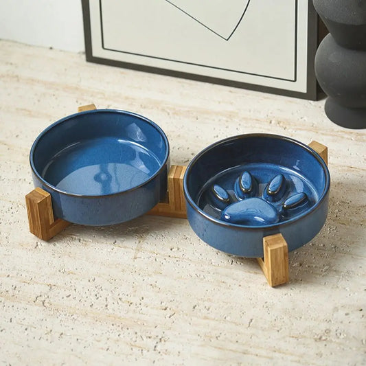 Anti-Choke Slow Feeding Japanese Ceramic Pet Bowl – Stylish & Functional for Healthy Mealtime