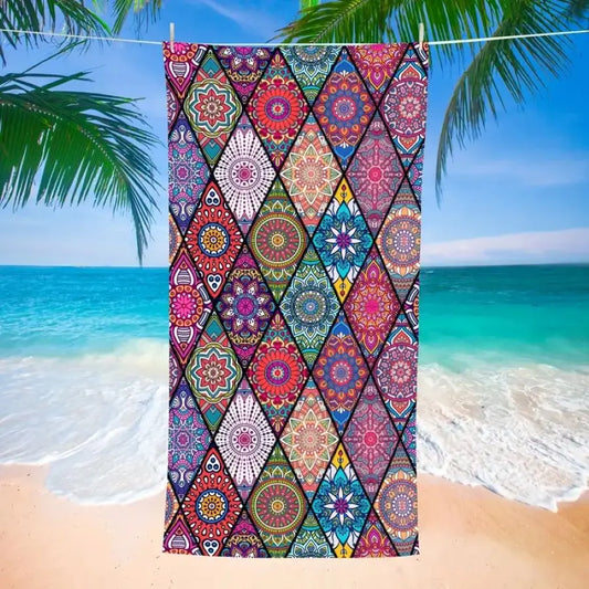 Boho Super Absorbent Microfiber Beach Towel Quick Dry Towel Travel Towel Sandproof Soft Light Quick Drying for Beach Swimming