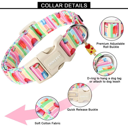 Stylish & Comfortable Summer Dog Collar – Lightweight Cotton, Quick-Release & Adjustable Fit