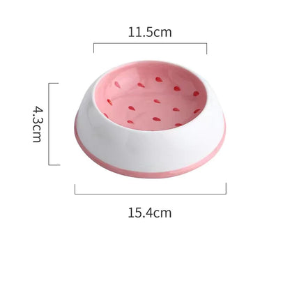 Fruit-Themed Ceramic Pet Bowls – Fun & Functional for Cats and Small Dogs
