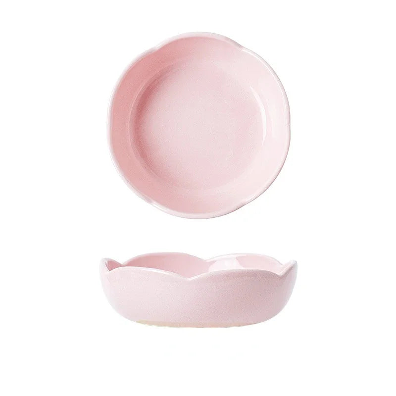 Creative Flower-Shaped Ceramic Bowl – Stylish & Perfect for Cats