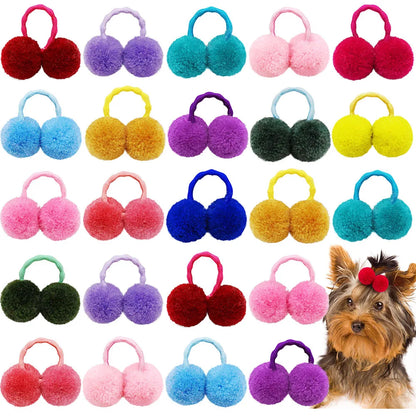 Plush Ball Pet Hair Accessories – Stylish & Fun for Your Furry Friends