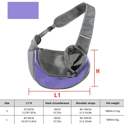 Trail Tails Carrier: Breathable Crossbody Pet Bag for Hiking and Camping Adventures