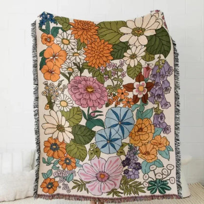 Floral Thread Blanket – Stylish, Durable & Perfect for Home and Adventures and Pet's Comfort