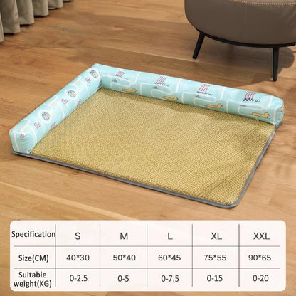 Zen-Inspired Summer Pet Bed – Breathable Rattan Cooling Mat with Big Space for Cats & Dogs"