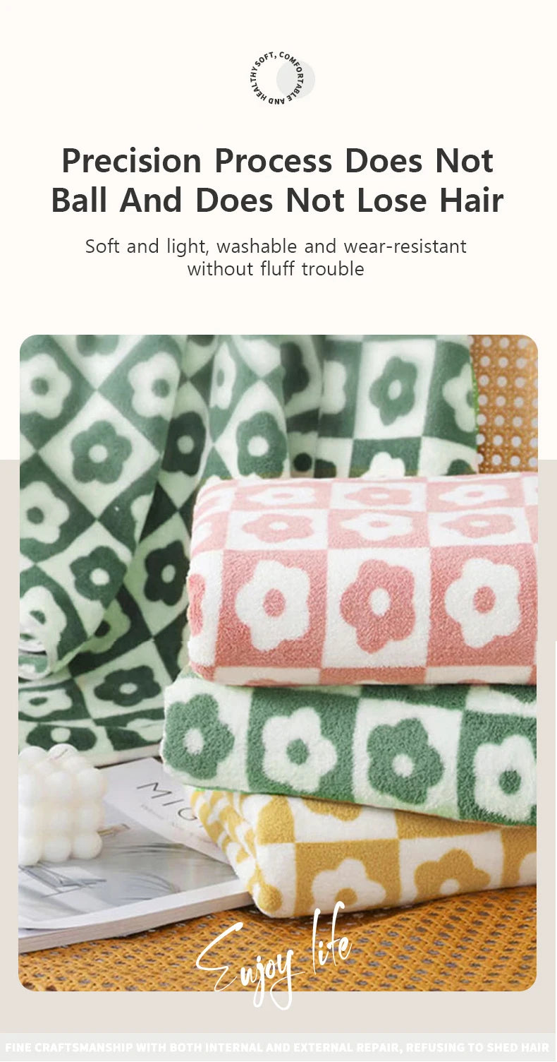 Quick-Drying Coral Fleece Flower Towels – Stylish & Practical for Daily Use