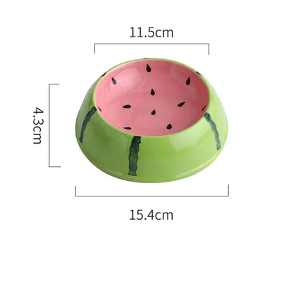 Fruit-Themed Ceramic Pet Bowls – Fun & Functional for Cats and Small Dogs